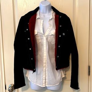 Vintage Gaultier Jeans cropped jacket. Wine red inner lining.